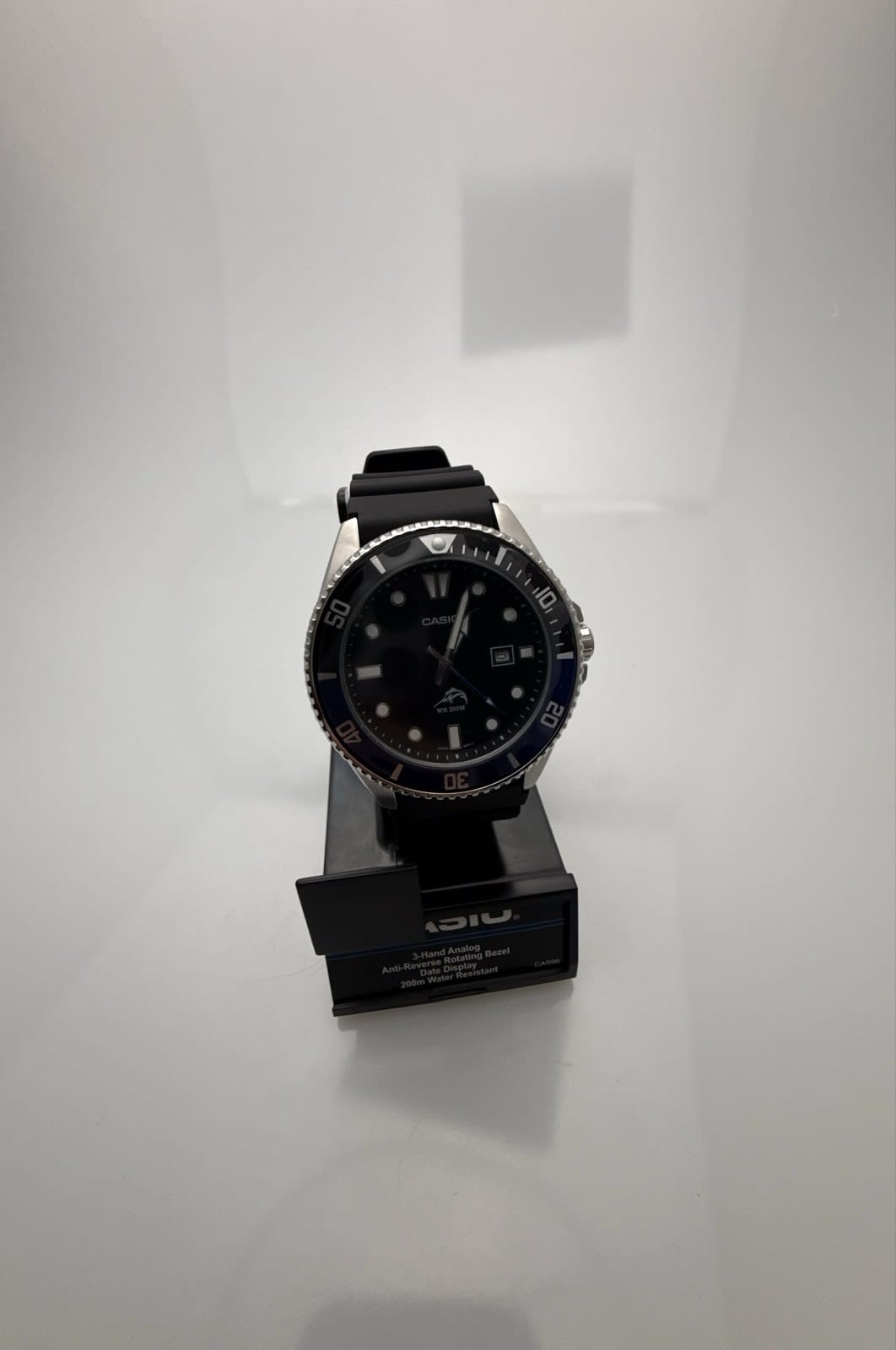 Casio Duro MDV106B-1A2V Diver Watch 200M WR Bezel Resin Quartz Blk Blue