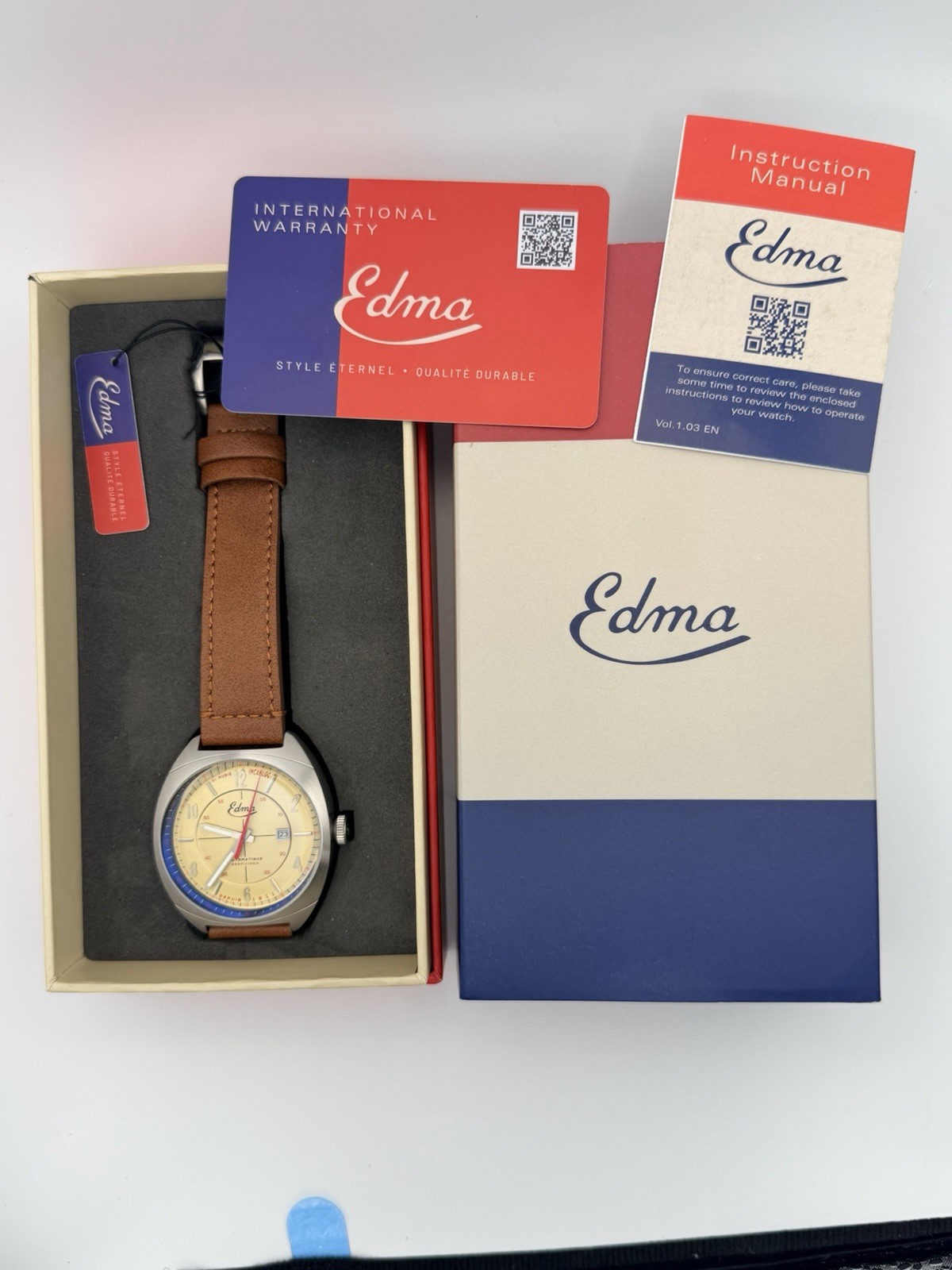 Swiss-made Edma automatic watch with TMI NH15A Japanese auto movement-21 jewels