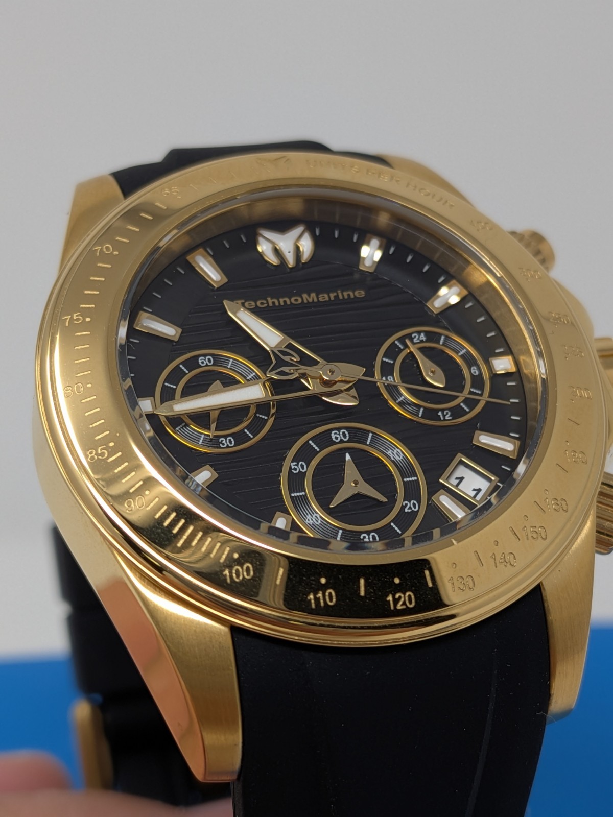 TechnoMarine Manta Ray TM-219042 Gold Black Silicone 38mm Watch Box Tag