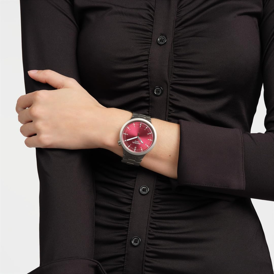Scarlet Shimmer Waterproof Automatic Watch – Unisex Bold Irony Design