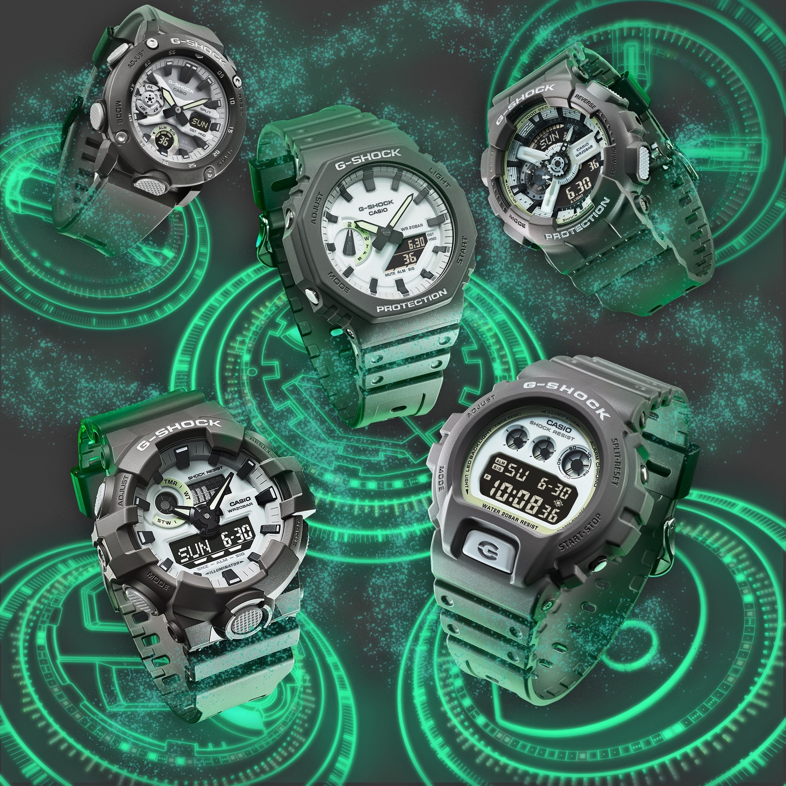 CASIO G-SHOCK GA-110HD-8AJF HIDDEN GLOW Series Watch Gray Luminous Dial 51.2mm