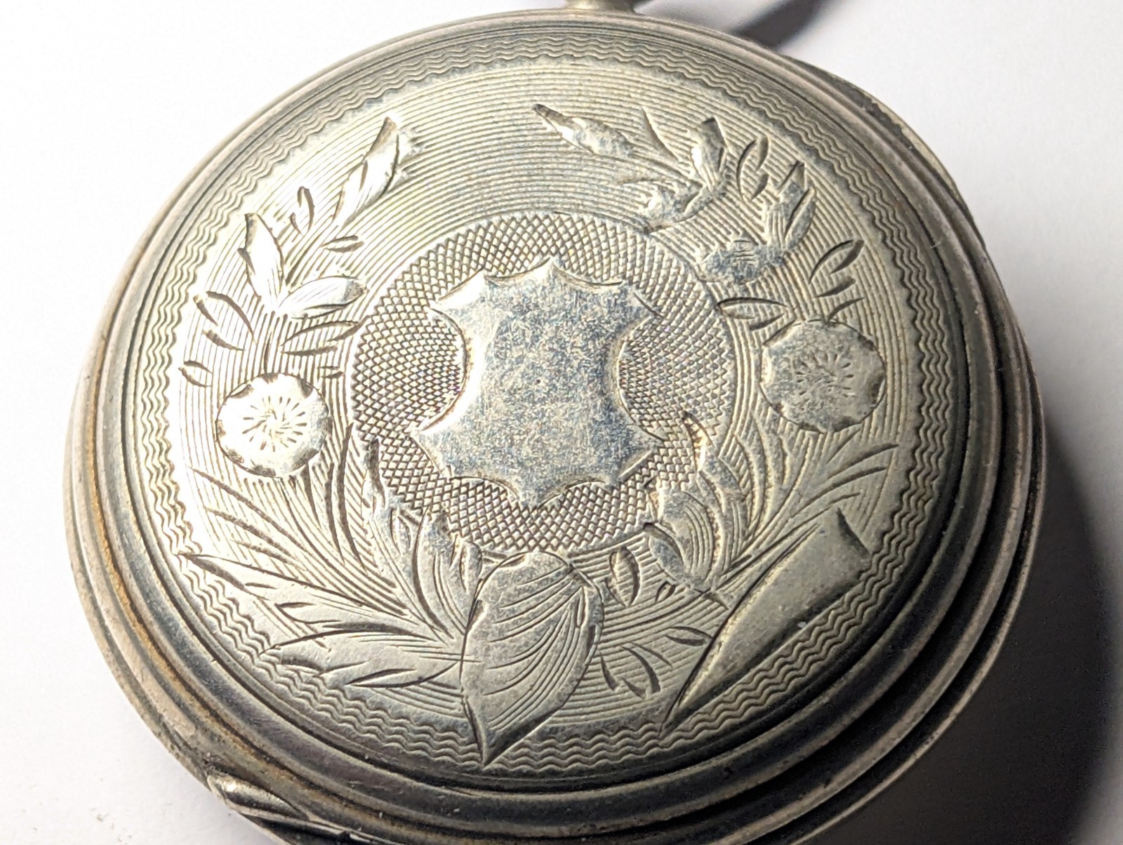 ANTIQUE CYLINDER POCKET WATCH WITH POCKET WATCH HOLDER