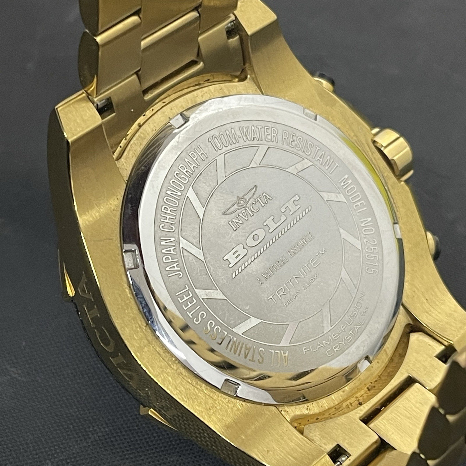 Invicta Men’s 25515 Bolt Quartz Chronograph Gold Dial Watch