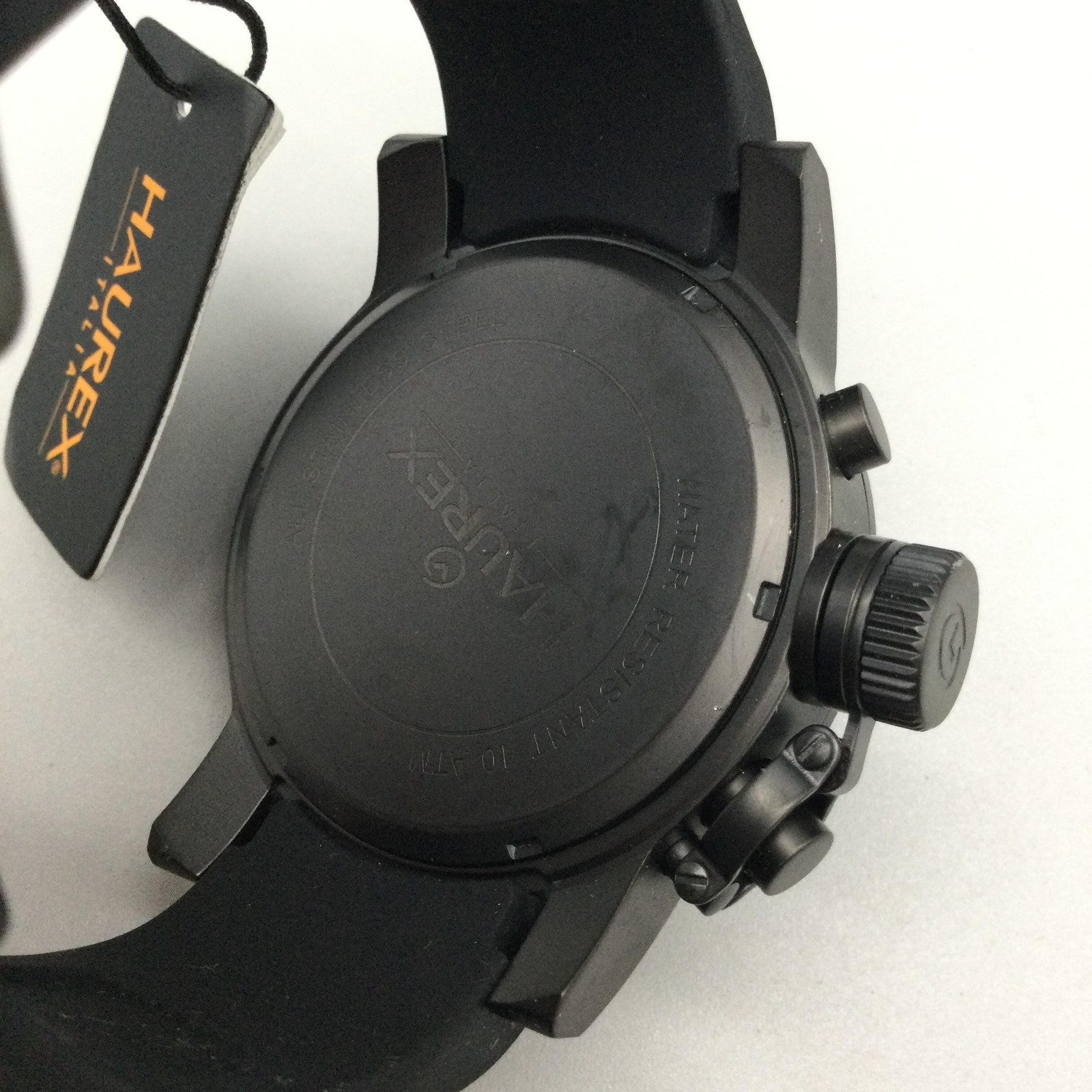 Haurex Italy Turbina II Mens Watch 48mm Black Dial Chronograph Date New Battery