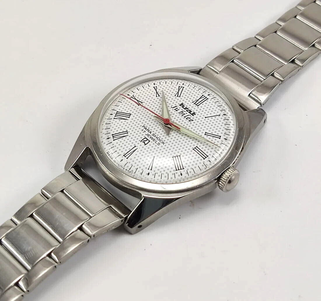 HMT Jubilee White Dial 17 Jewels Mechanical Hand-Winding For Men’s Wrist Watch