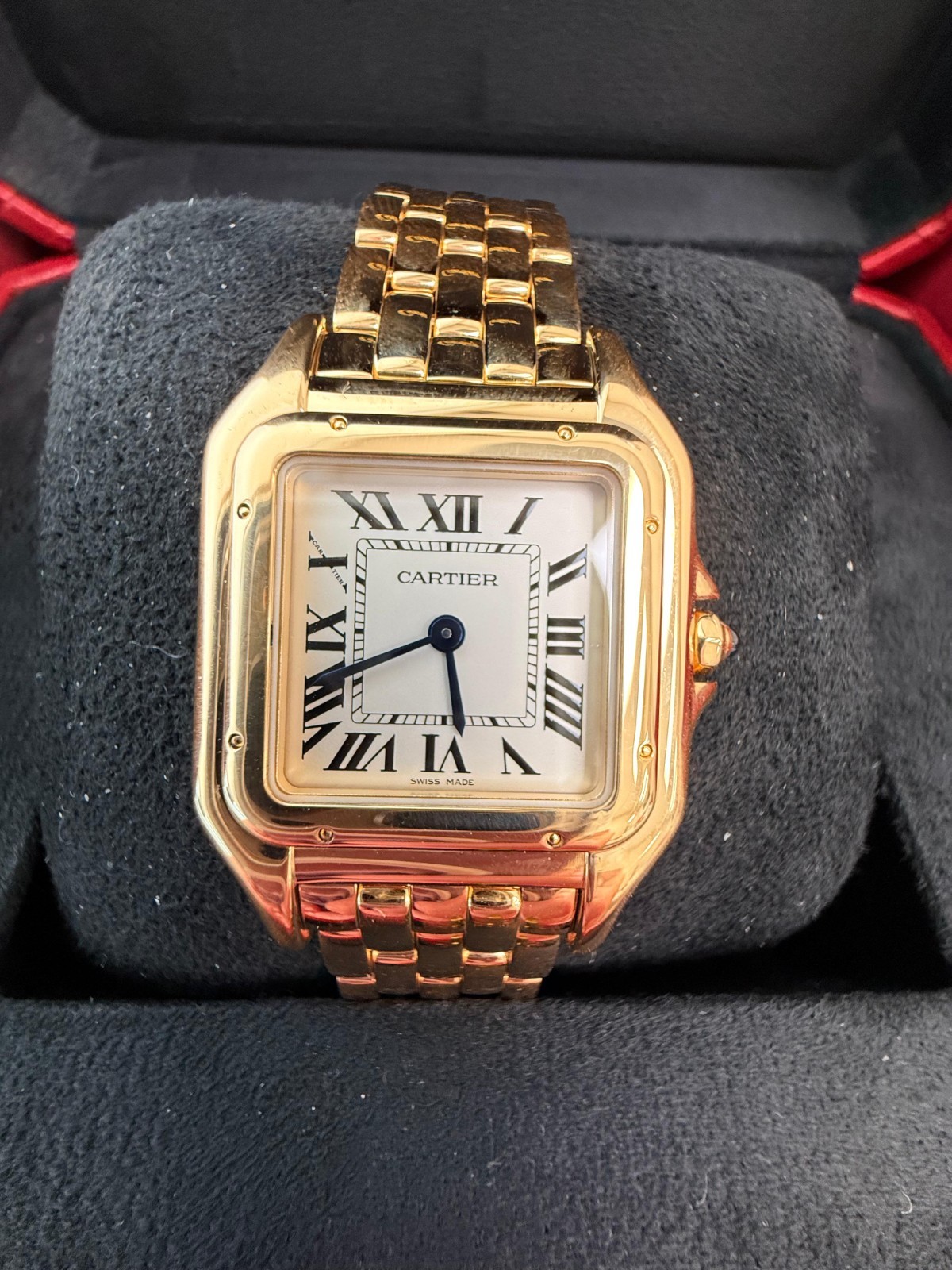 Cartier Panthère de Cartier 18K Yellow Gold Silvered Dial Watch WGPN0058
