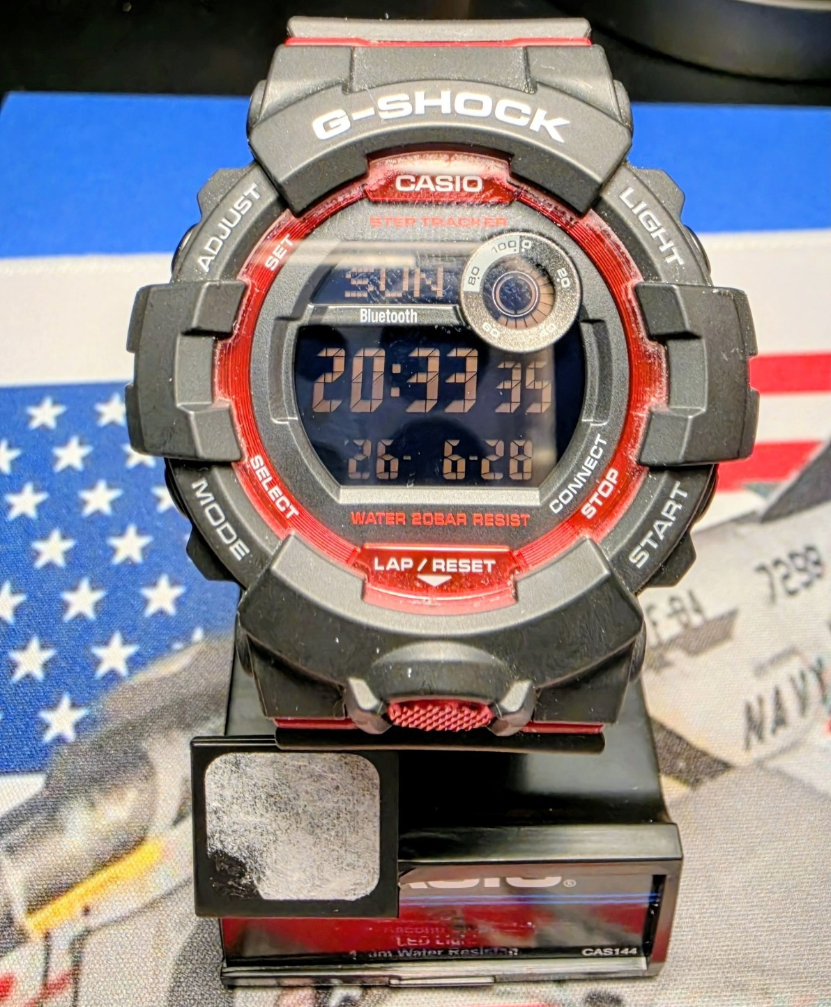 Casio G-Shock GBD-800 Bluetooth Step Tracker Digital Black/Red Resin 200m