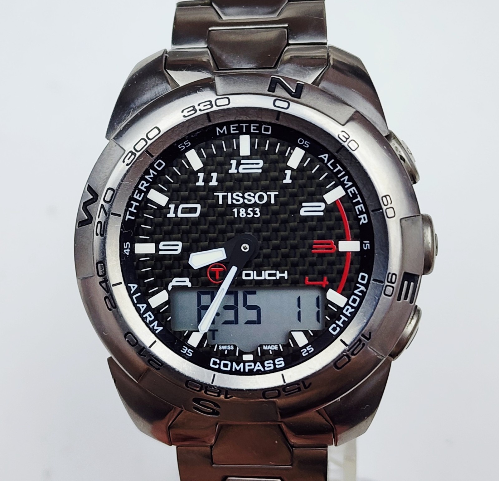 Men SWISS TITANIUM TOUCH SCREEN Watch TISSOT “Expert” T013420A. Compass. Alarm*