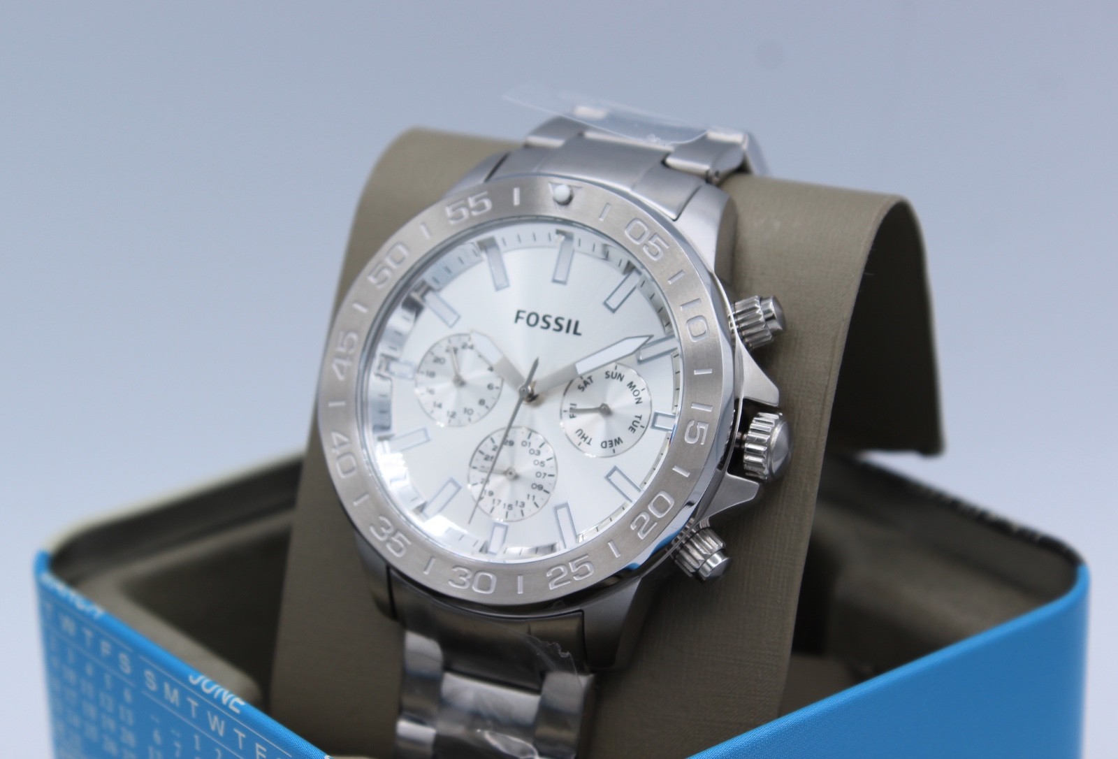 NEW AUTHENTIC FOSSIL BANNON MULTIFUNCTION CHRONOGRAPH SILVER BQ2490 MEN’S WATCH