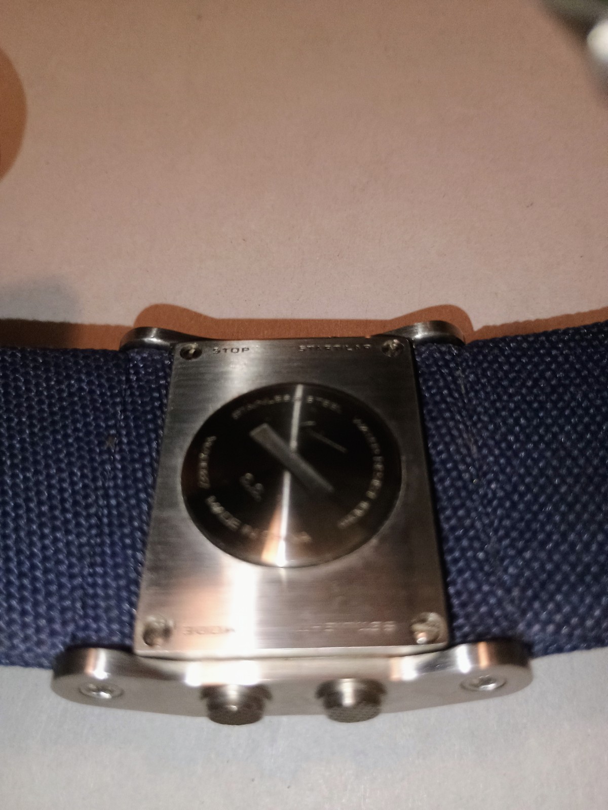 VINTAGE Nike Oregon Rectangle WA0037 Watch – Blue Canvas Strap – Gorpcore Y2K