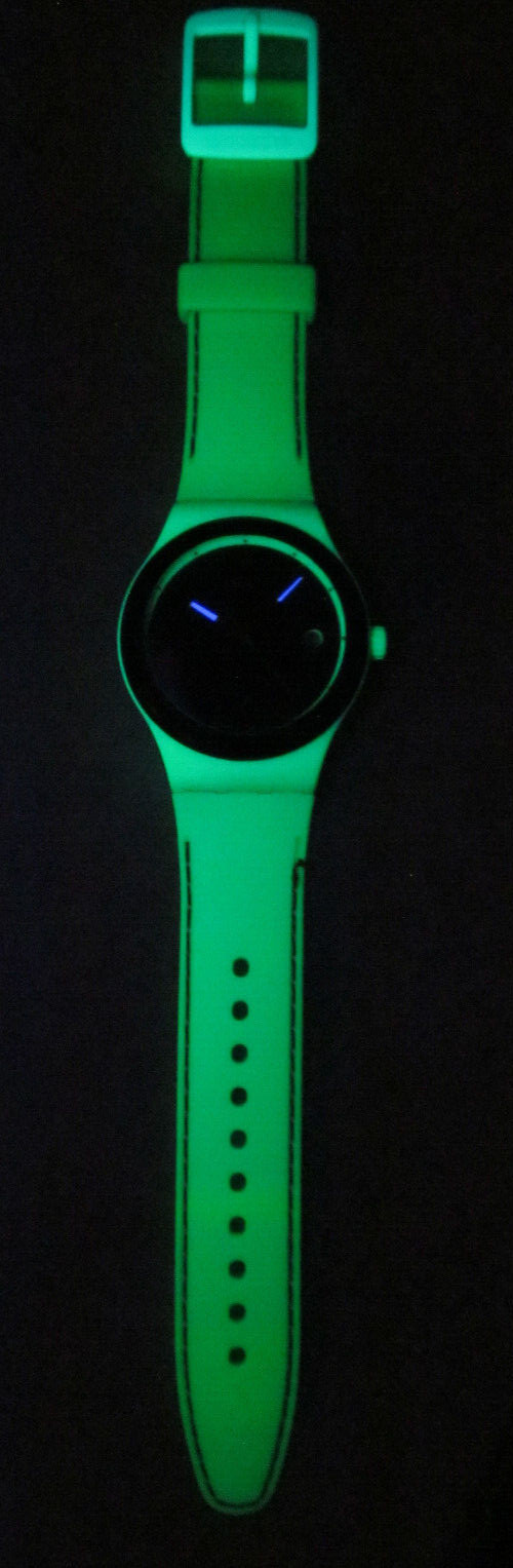 MEN’S 2016 SISTEM 51 SWATCH 19 JEWEL DATE WATCH NEON GREEN GLOWING WORKING