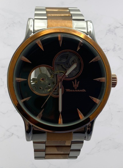 Refurbished Luxury Two-Tone Maserati Open-Heart Dial Automatic Men’s Wristwatch