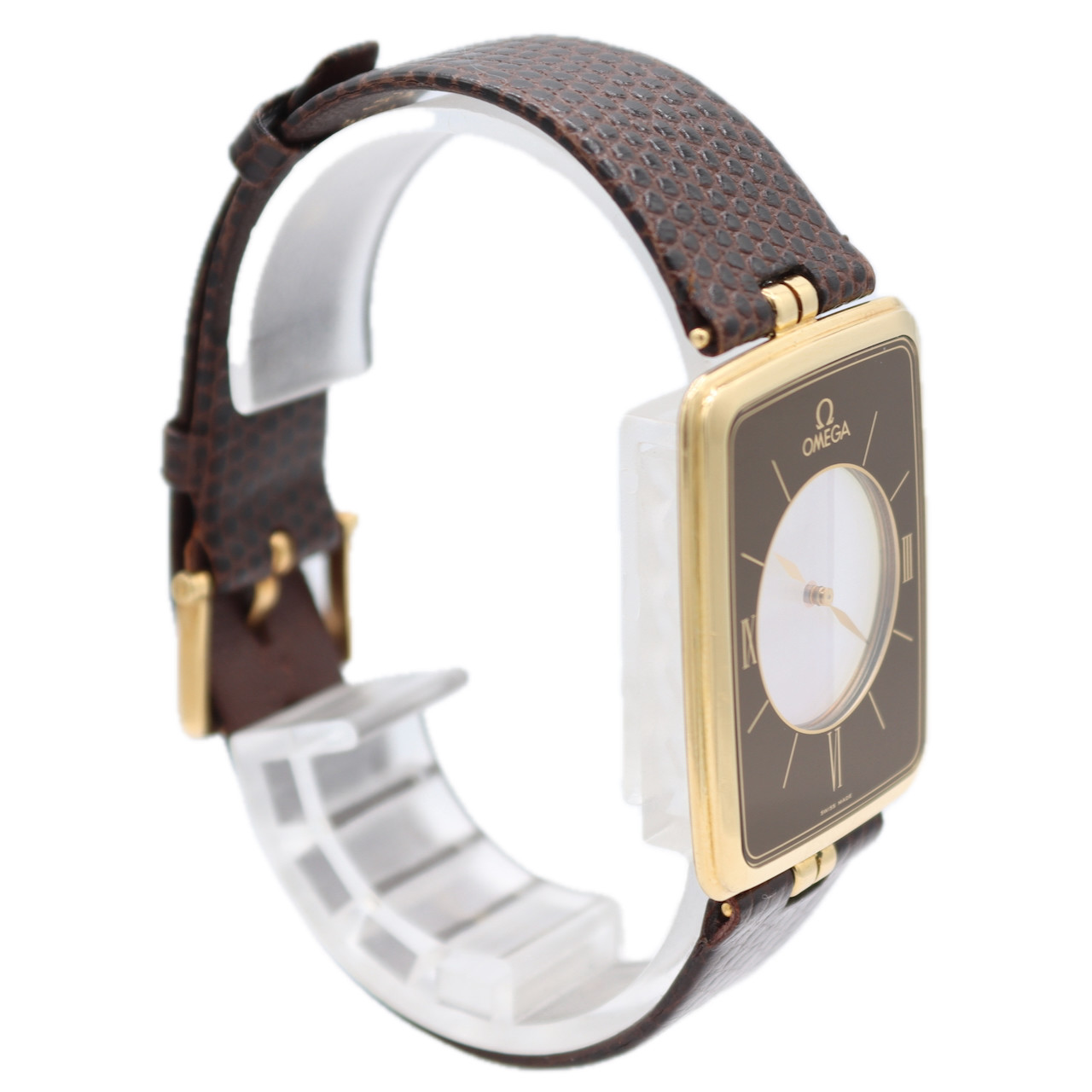 Vintage 28mm Omega La Magique Men’s Quartz Wristwatch 18k Gold Scarface