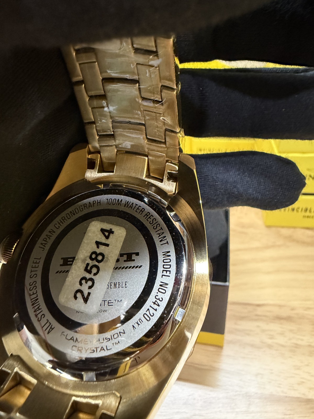 Invicta Bolt Tensora 34120 Men’s 50mm Gold Stainless Steel Cable Bezel Blue Dial