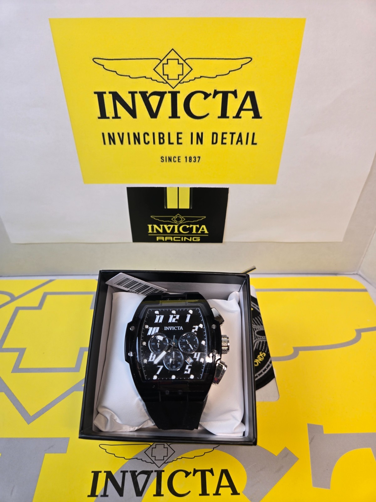 Invicta S1 Rally Anatomic Chrono Men’s Watch 47mm Black with Back Dial Date NEW