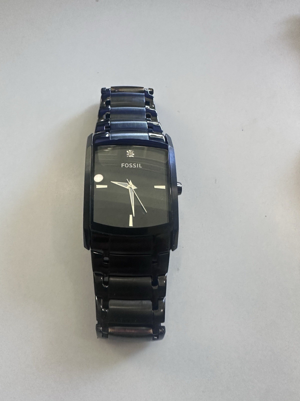 Fossil FS4159 Men’s Black Stainless Steel Rectangle Watch – Dead Battery