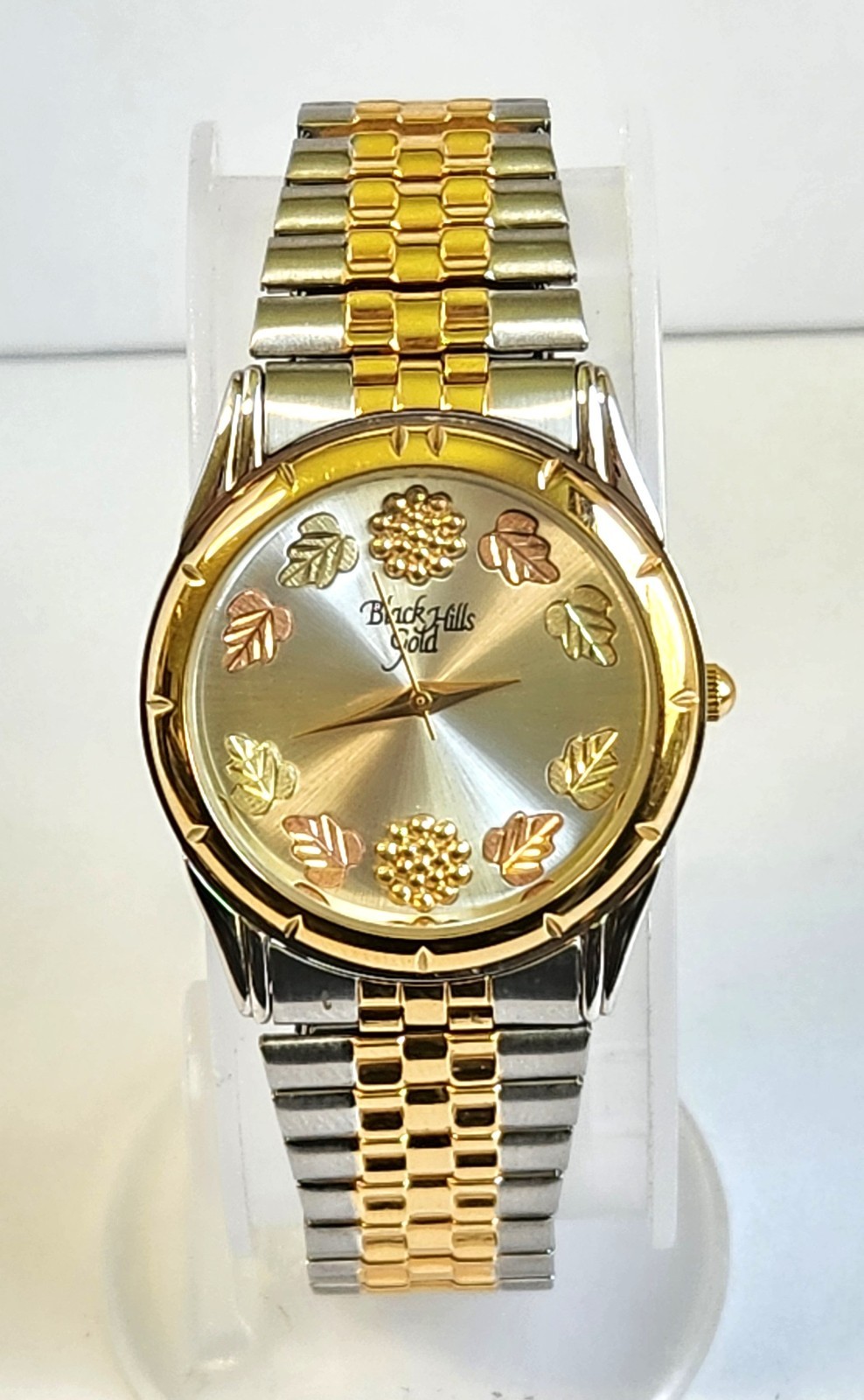 Black Hills Gold By Coleman Wristwatch Stainless Steel Tri Color Working Watch