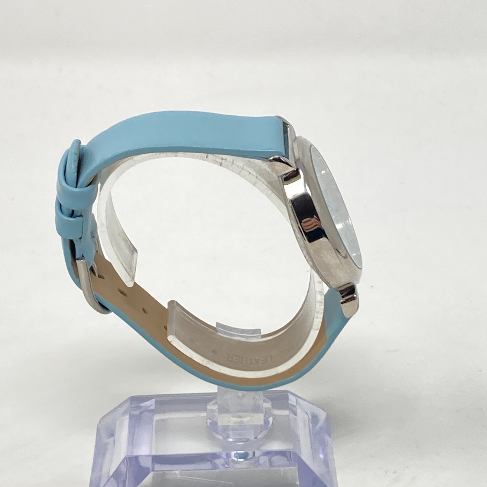 Aria Womens Watch 34mm Silver Tone Blue MOP Mosaic Round New Battery 8″