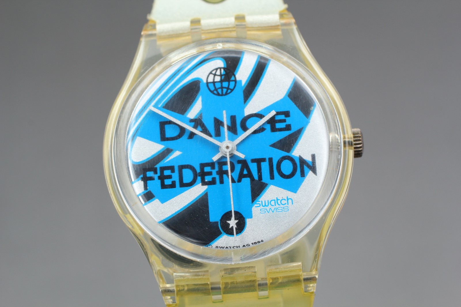 Near MINT / New Bat Swatch Ice Dance GK201 34mm Transparent Quartz Watch JAPAN