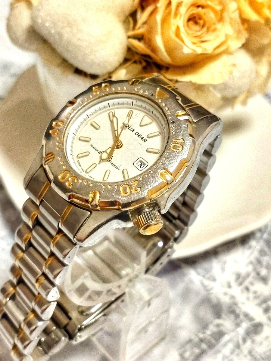 Working condition new battery replaced SEIKO ALBA Aqua Gear men s women s wristw