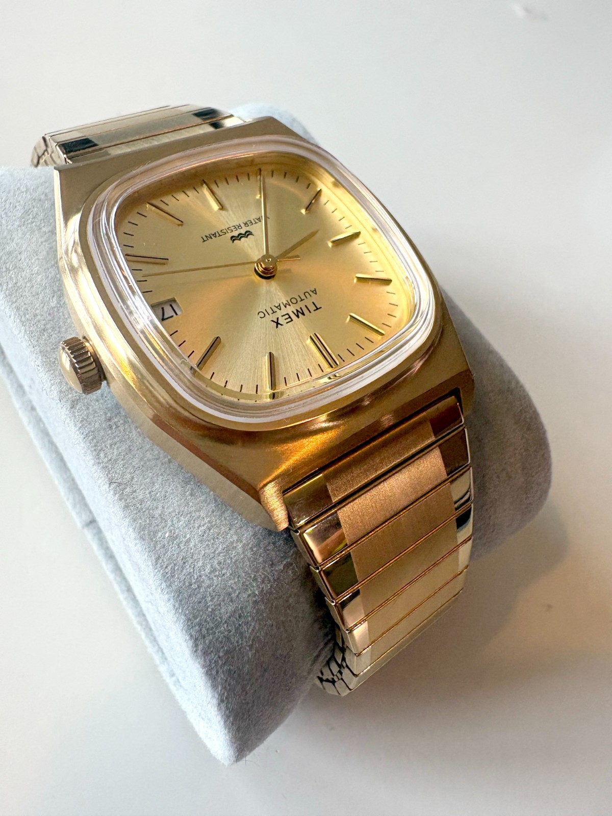 Automatic Wristwatch TIMEX 1983 REISSUE TW2Y07200 Elastic Stainless Steel Golden