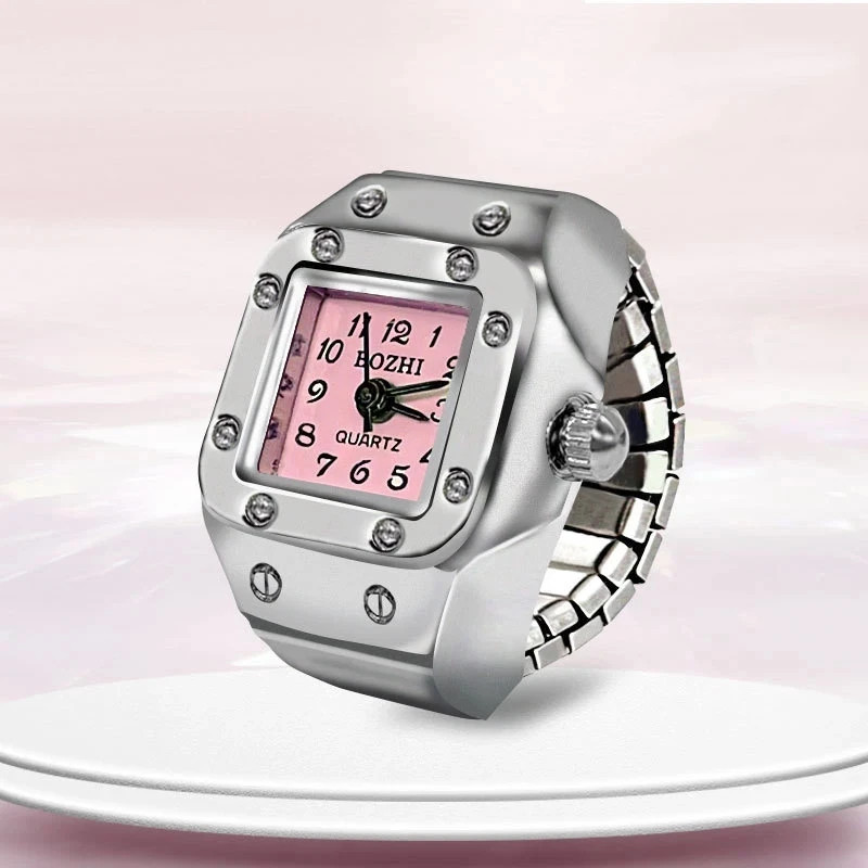 Ring Watch New Hot Selling Creative Alloy Shell Finger Square Dial Couple Men