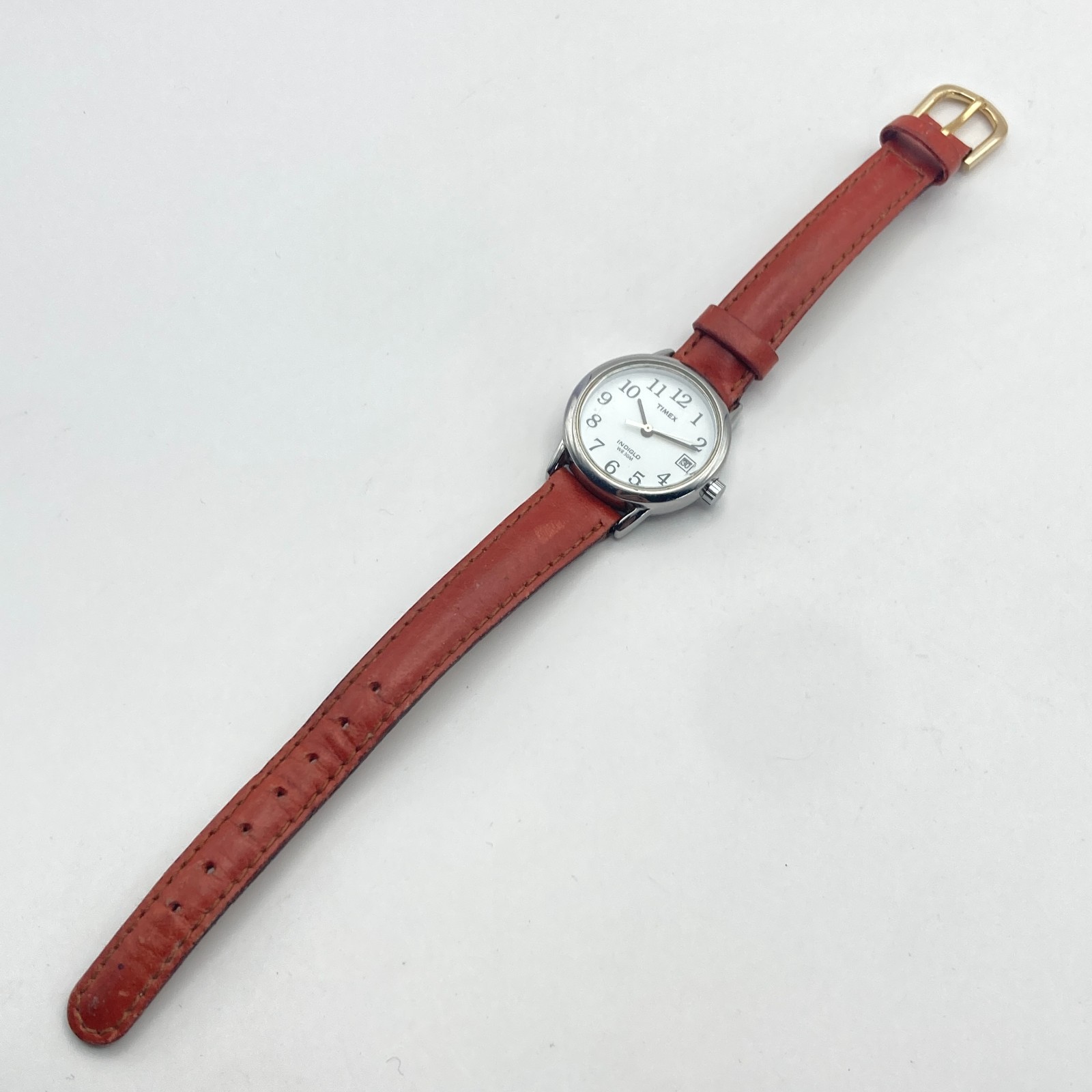 Timex Easy Reader Women’s Watch Silver Tone Date Indiglo New Battery SMALL 7.5″