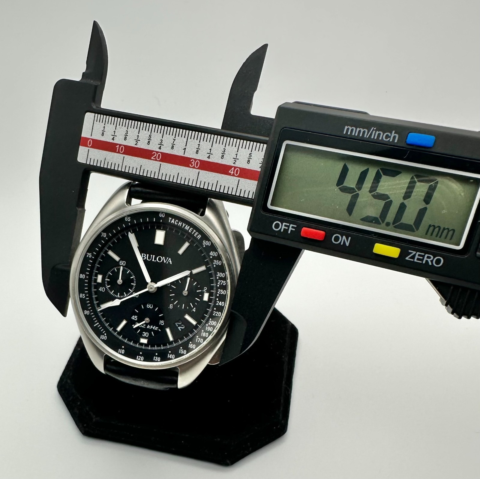 BULOVA Lunar Pilot 96B251 Quartz Chronograph Date Tachymeter Black Dial