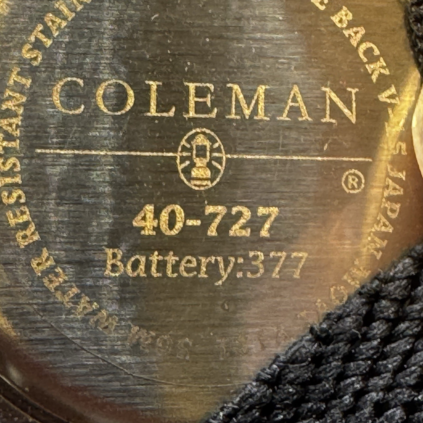 Coleman Night Sight Watch Men’s 39mm Black Band Backlight Needs Battery