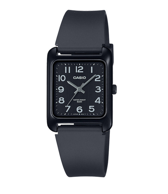 Casio MTP-B175-1BVDF Black Rectangular Analog Watch Resin Band 50M