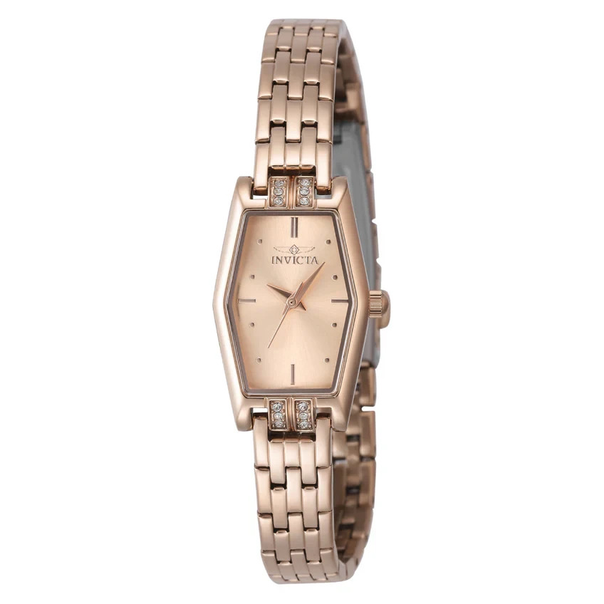 Invicta Angel Quartz Rose 12x Crystals Gold Dial Ladies Watch 48133