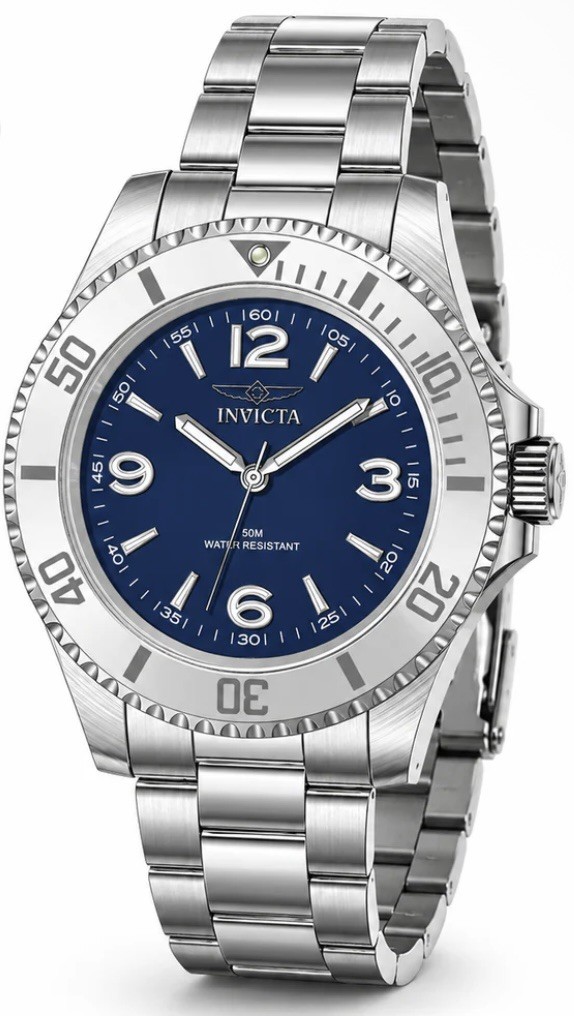 Invicta Specialty Rowan Men’s Watch Blue Dial Silver Bezel 40mm Quartz New 69478