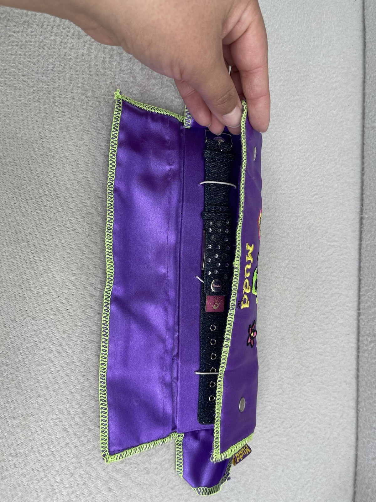 Vintage Y2K Mudd Denim Snap Watch Purple Case Over Face READ