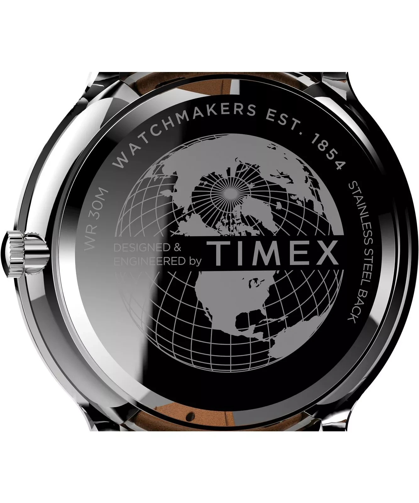 Timex Gallery Men’s Blue Dial Brown Leather Deployment Clasp Watch TW2V43400VQ