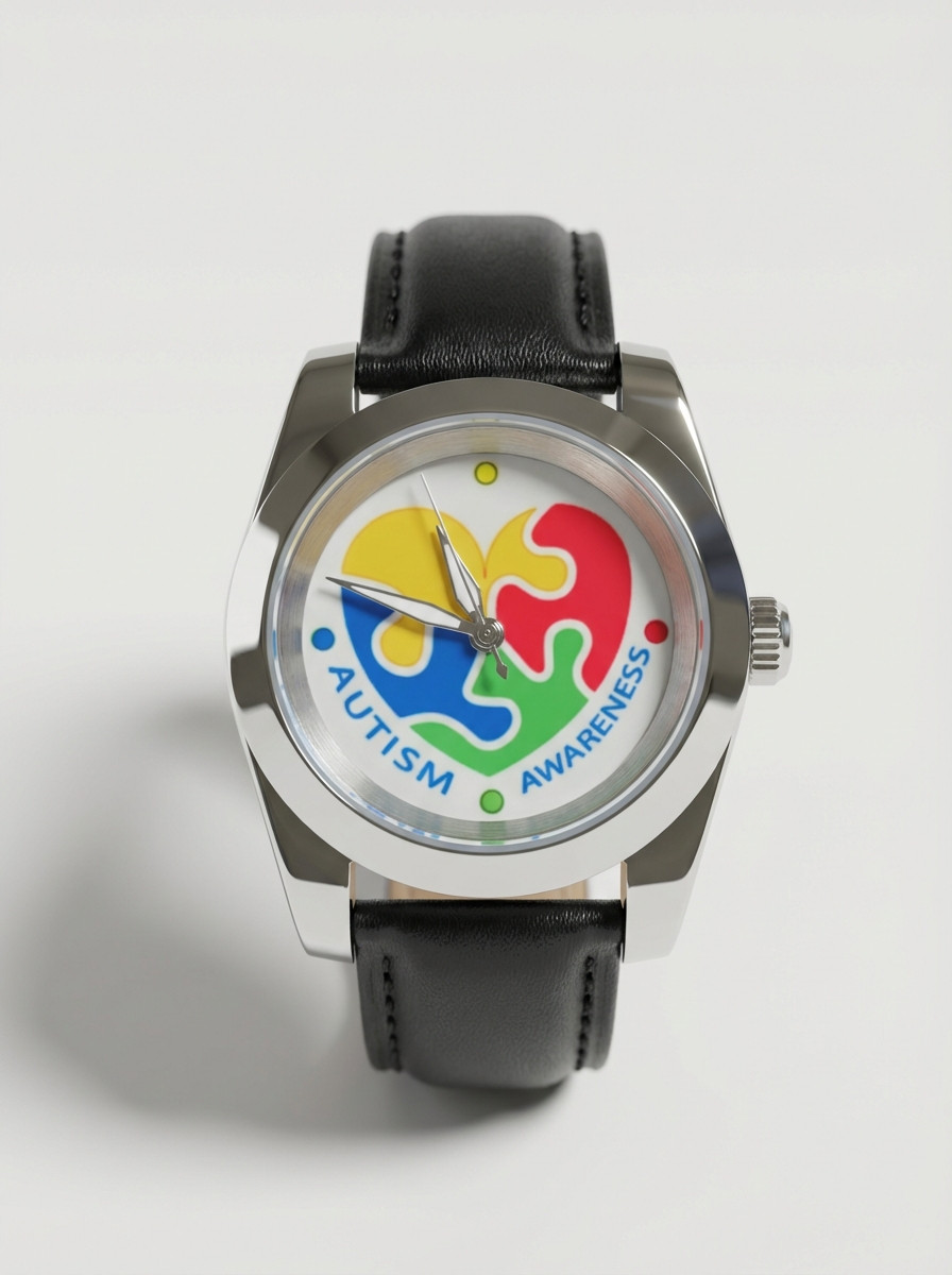 Custom Watch. Autism Awareness Heart Watch