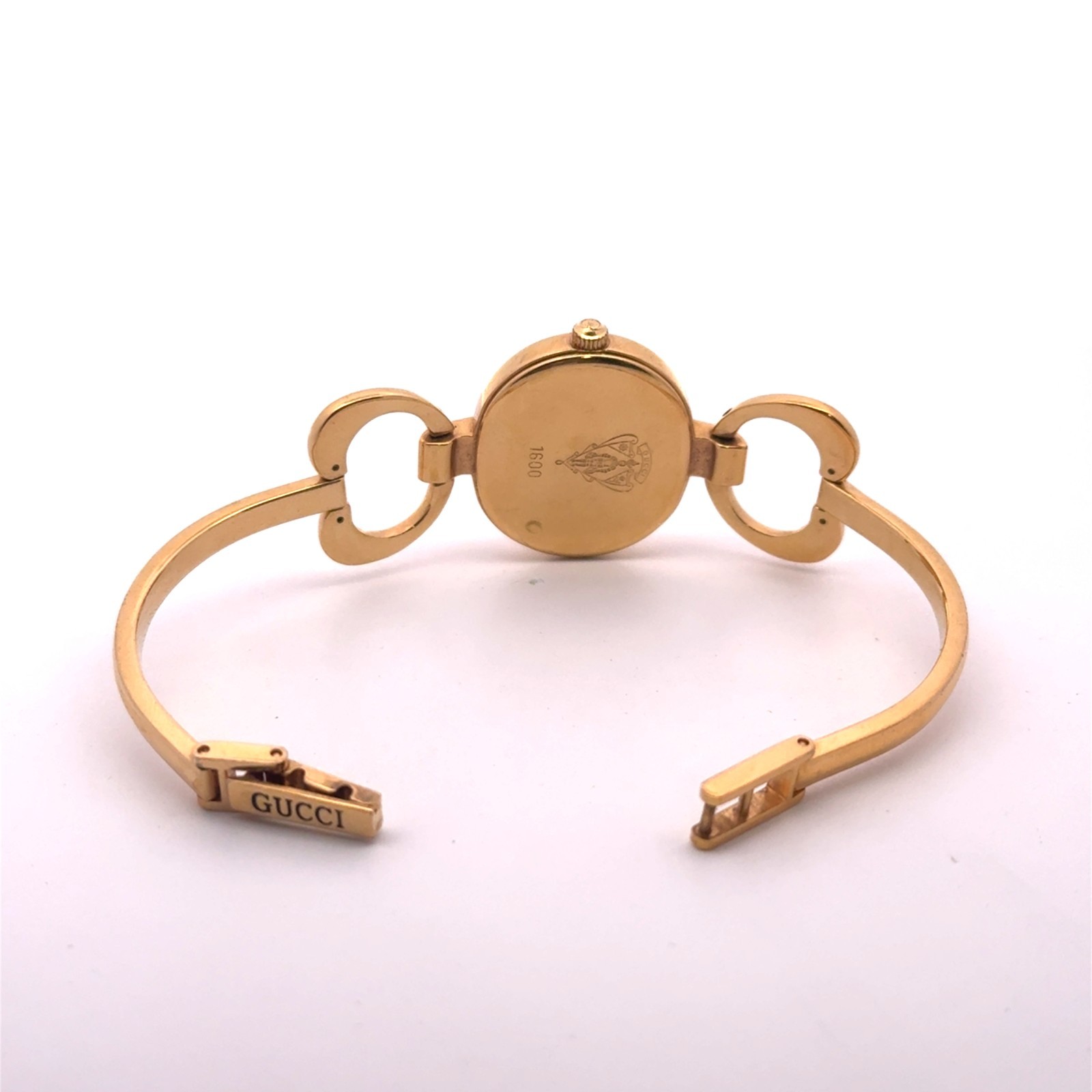 Vintage Gucci 1600 Gold-Plated Mother of Pearl Dial Quartz Ladies Watch 26mm