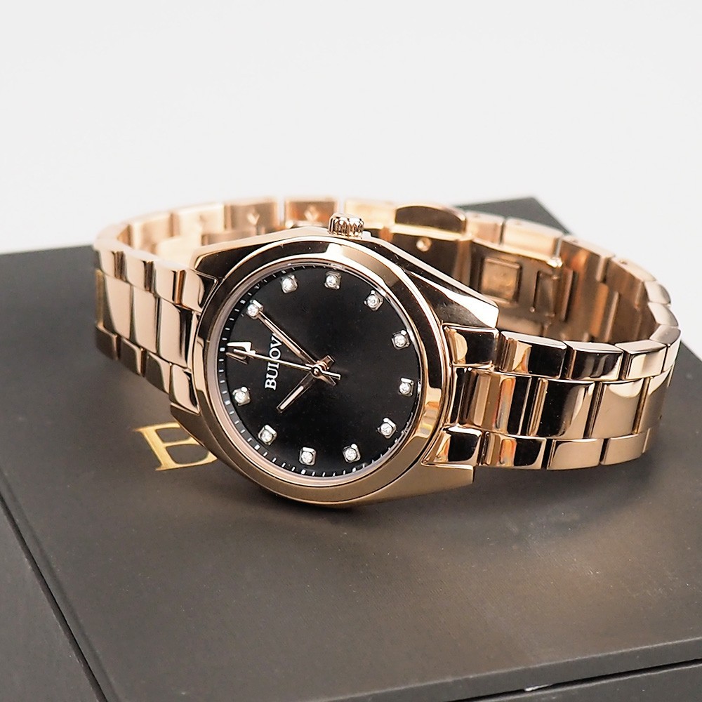 Bulova Surveyor Classic 97P156 Diamond Rose Gold Stainless Women’s Quartz Watch