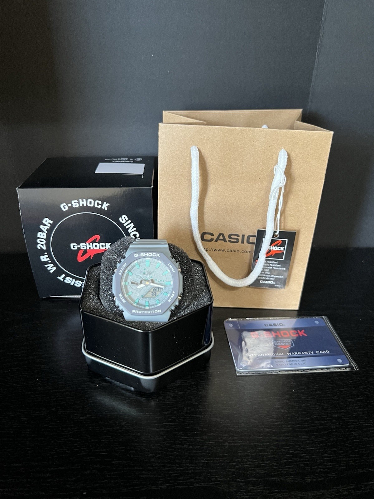 Grey and Teal Custom G-Shock Watch Brand New W/Box and Tags Same day shipping