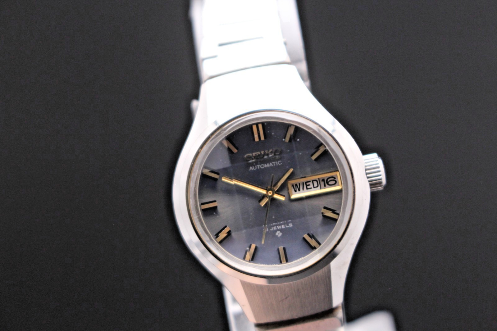 Vintage 1973 [EXC+5] Seiko Joyful 2706-0160 Blue Automatic Day Date Womens Watch