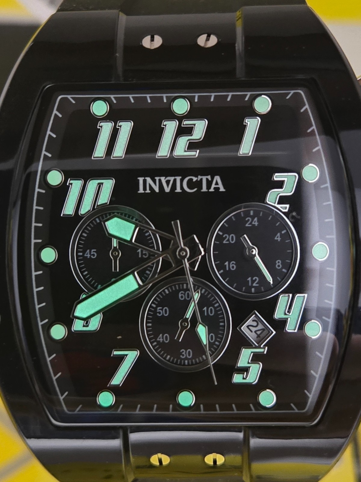 Invicta S1 Rally Anatomic Chrono Men’s Watch 47mm Black with Back Dial Date NEW