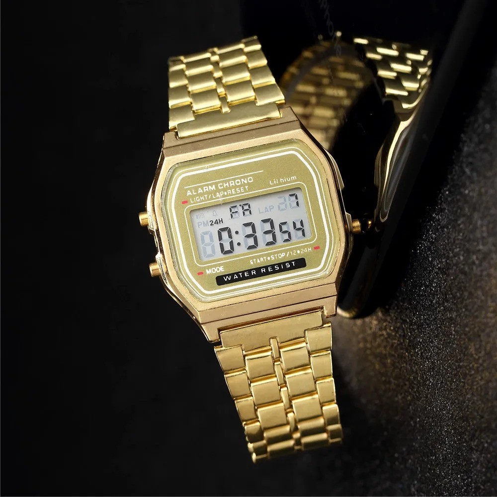 Men’s Digital LED Watch Stainless Steel Band Business Style Wristwatc