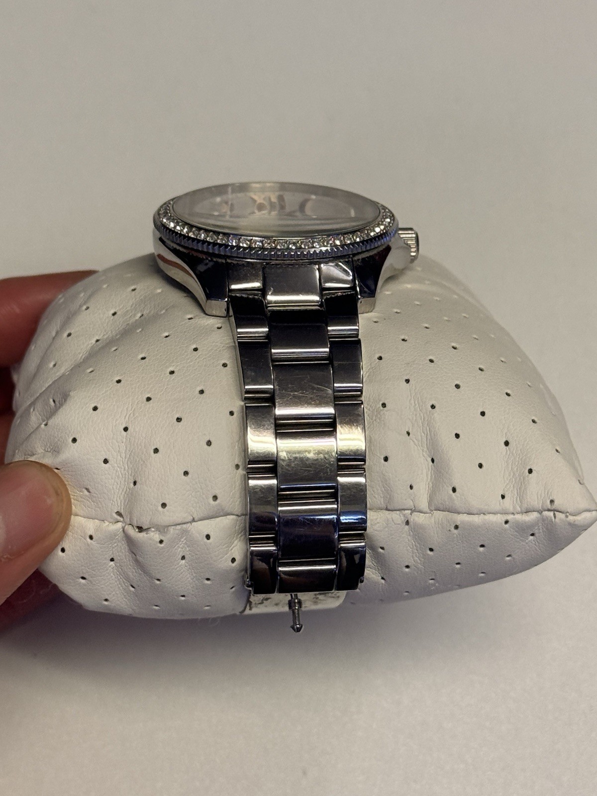 Fossil AM4629 45mm Silver Stainless Steel Case Bracelet White Dial Chronograph