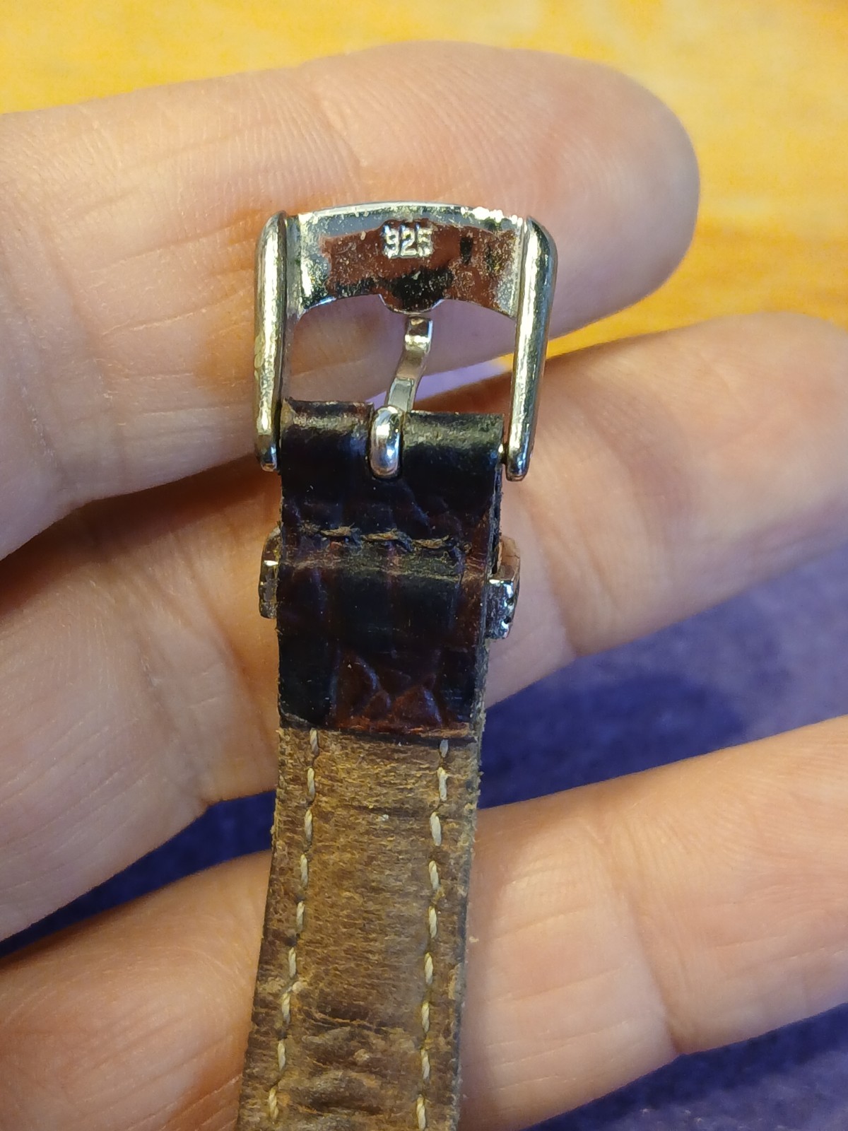 Ecclissi Sterling Silver 925 Case/Latch Turquoise Dial Watch Leather Band Untest
