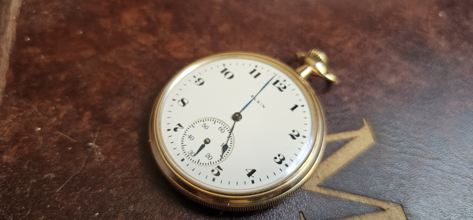 Elgin Manual Wind Antique Pocket Watch 14kt Yellow Gold Filled