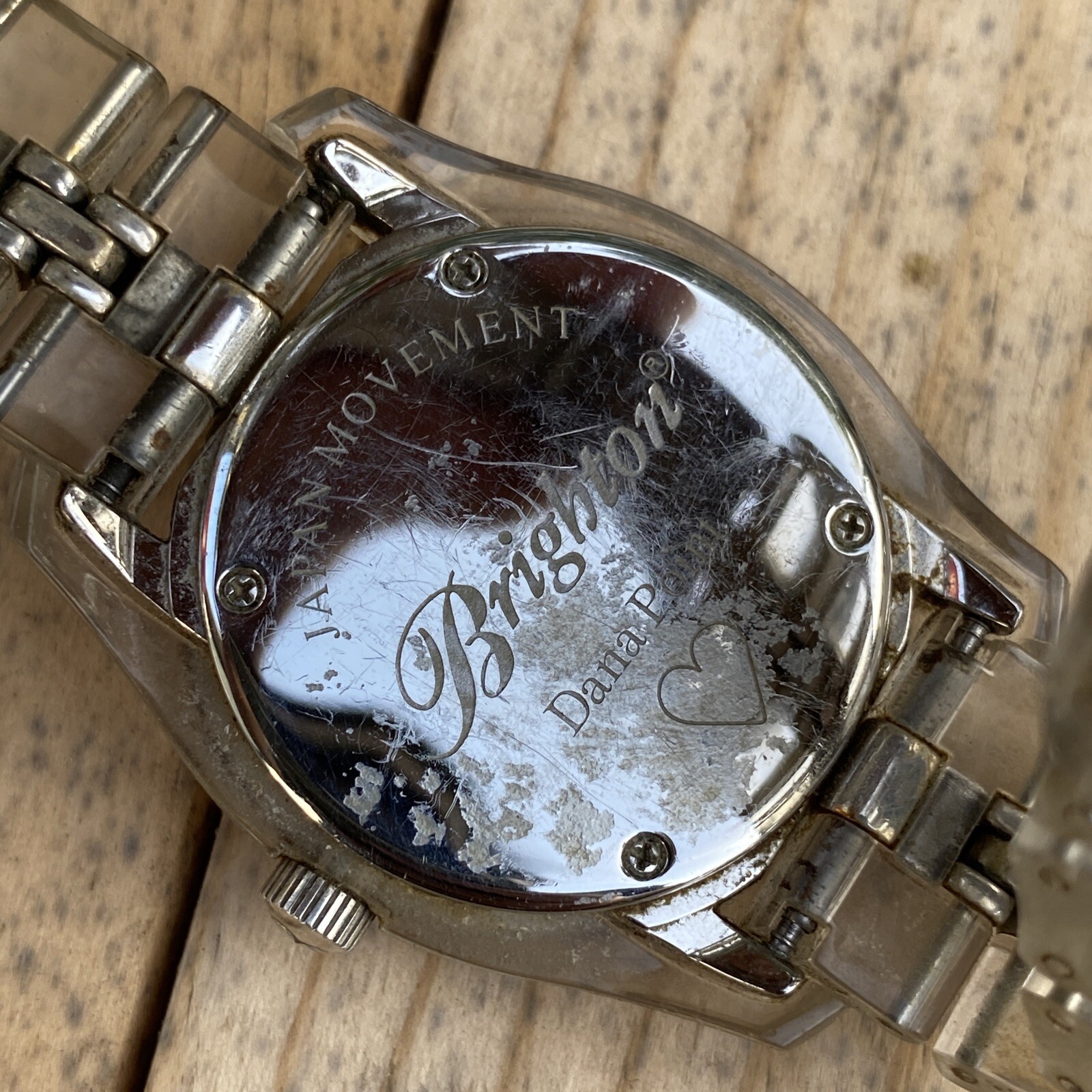 Brighton Dana Point Crystal Bezel Clear Ceramic Bracelet With Stones Watch