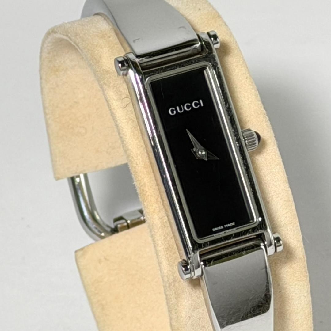 GUCCI 1500L Black Dial Quartz Bangle Watch Pre-Owned