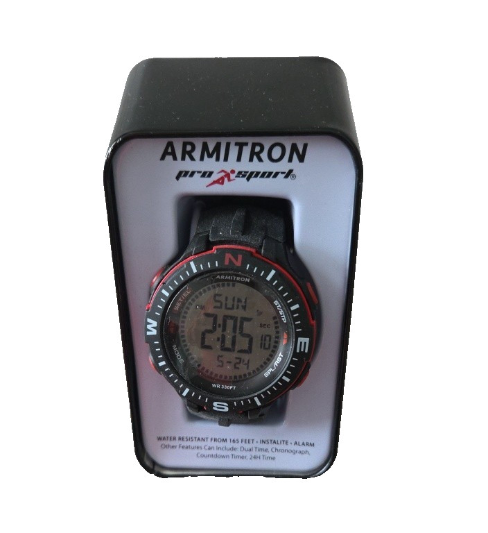Armitron Sport Men’s Watch 40/8391BRD Digital Chronograph Black Red 100M