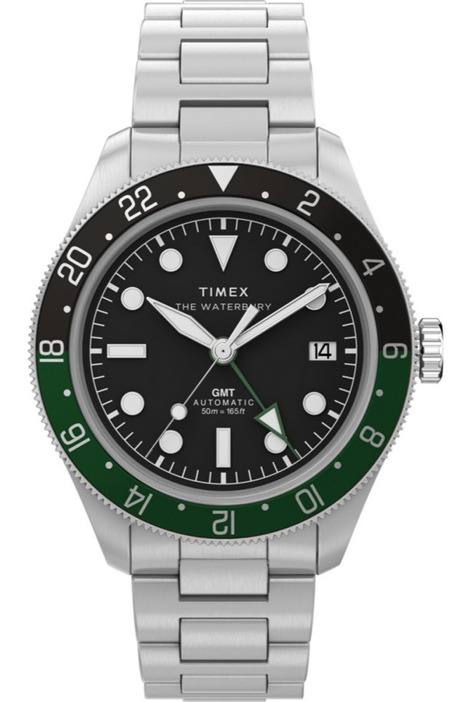 Timex Waterbury Heritage GMT Stainless Steel Automatic Men’s Watch TW2Y60800