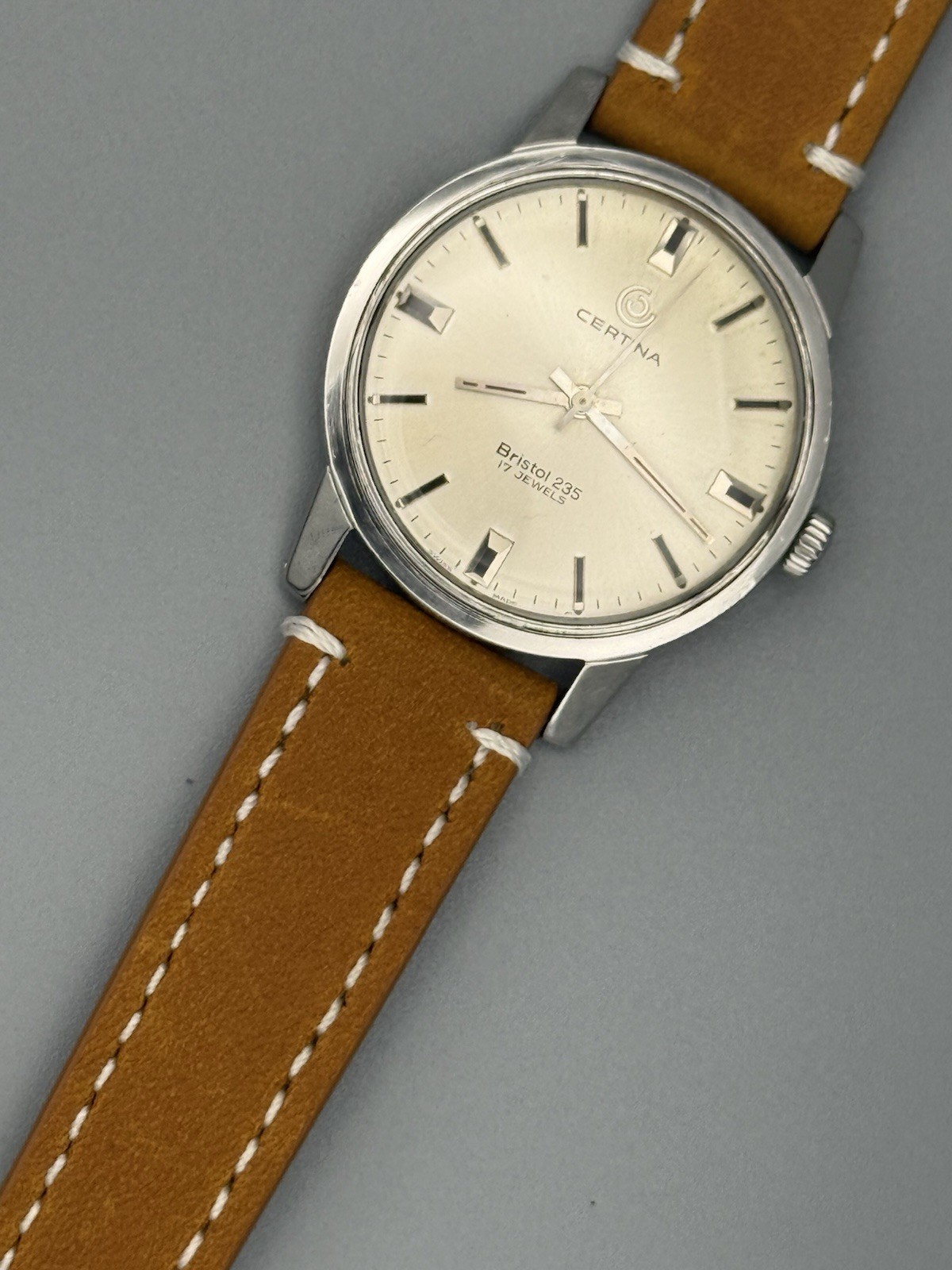 Certina Bristol 235 Manual Wind Swiss 17J Silver Dial Steel 34mm, runs great