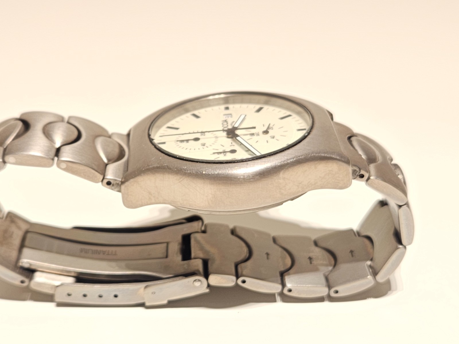 RETRO RARE SPORT ALL TITANIUM LUME DIAL QUARTZ CHRONOGRAPH MEN’S WATCH “BOCCIA”